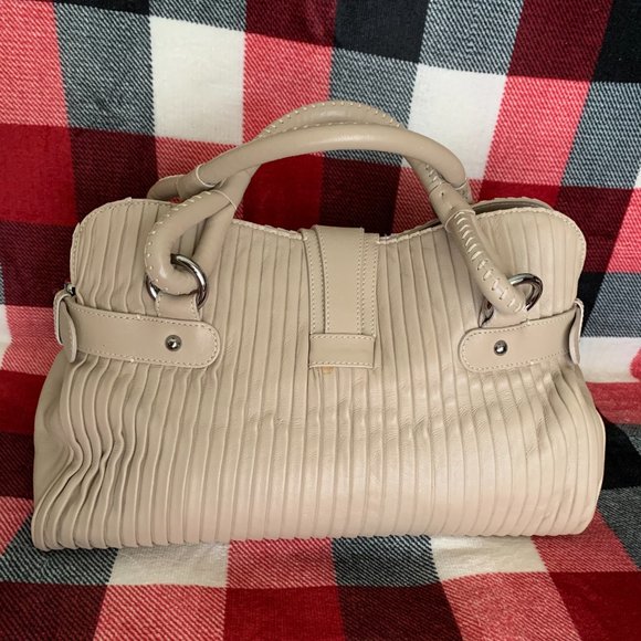 Giorgio Armani Pleated Leather Handbag - Picture 2 of 16